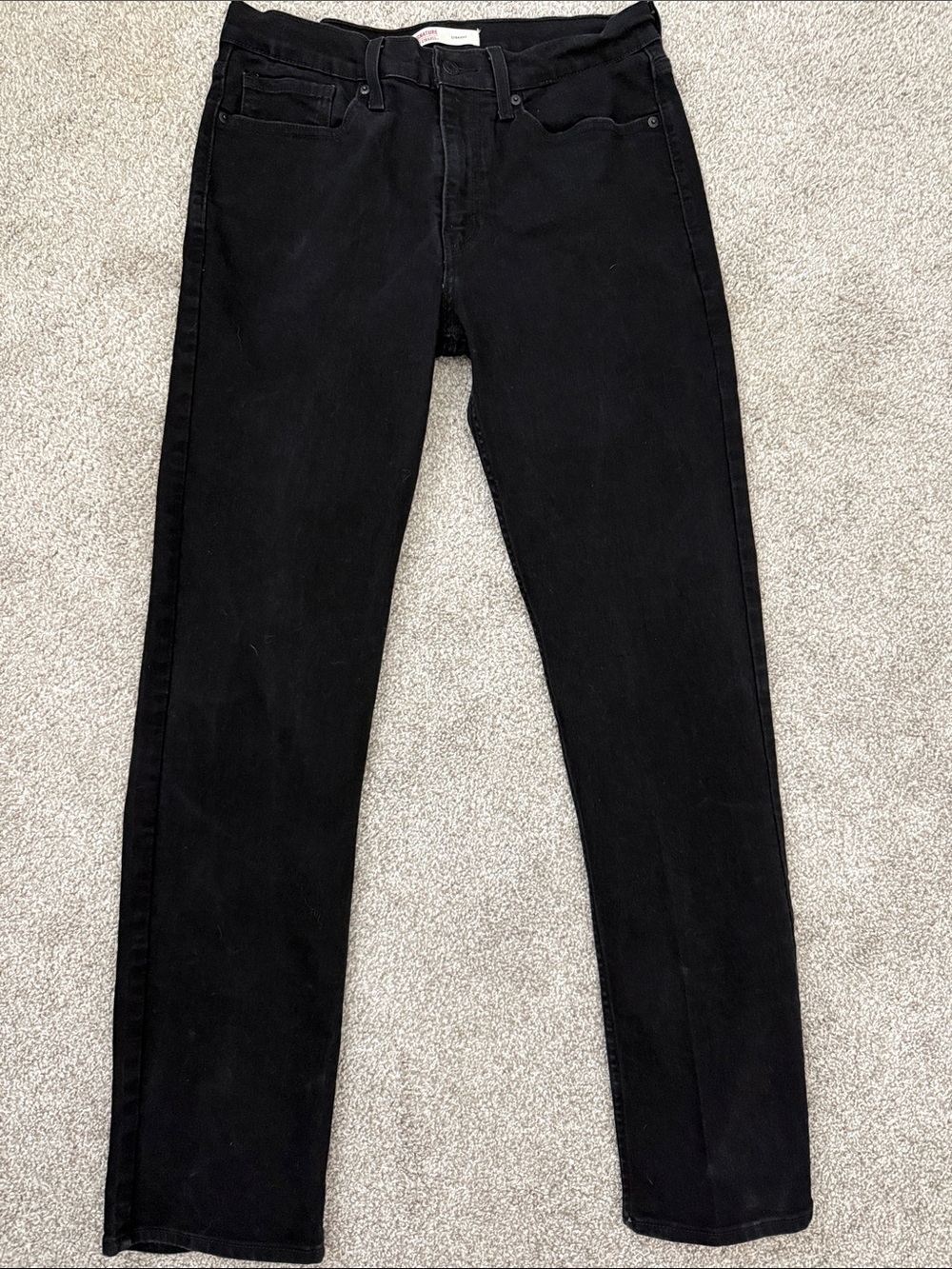 Signature by Levi Strauss Black Straight-Leg Jeans 32x34